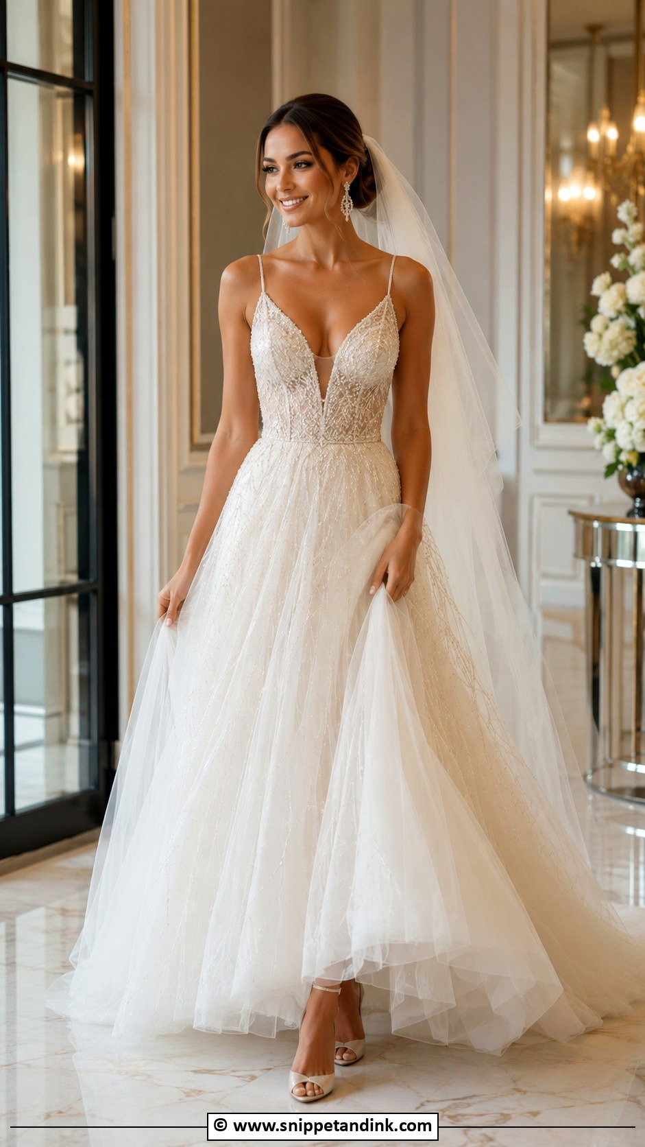 Beaded Tulle Wedding Dress - Snippet and Ink - 30 Tulle Wedding Dress Ideas