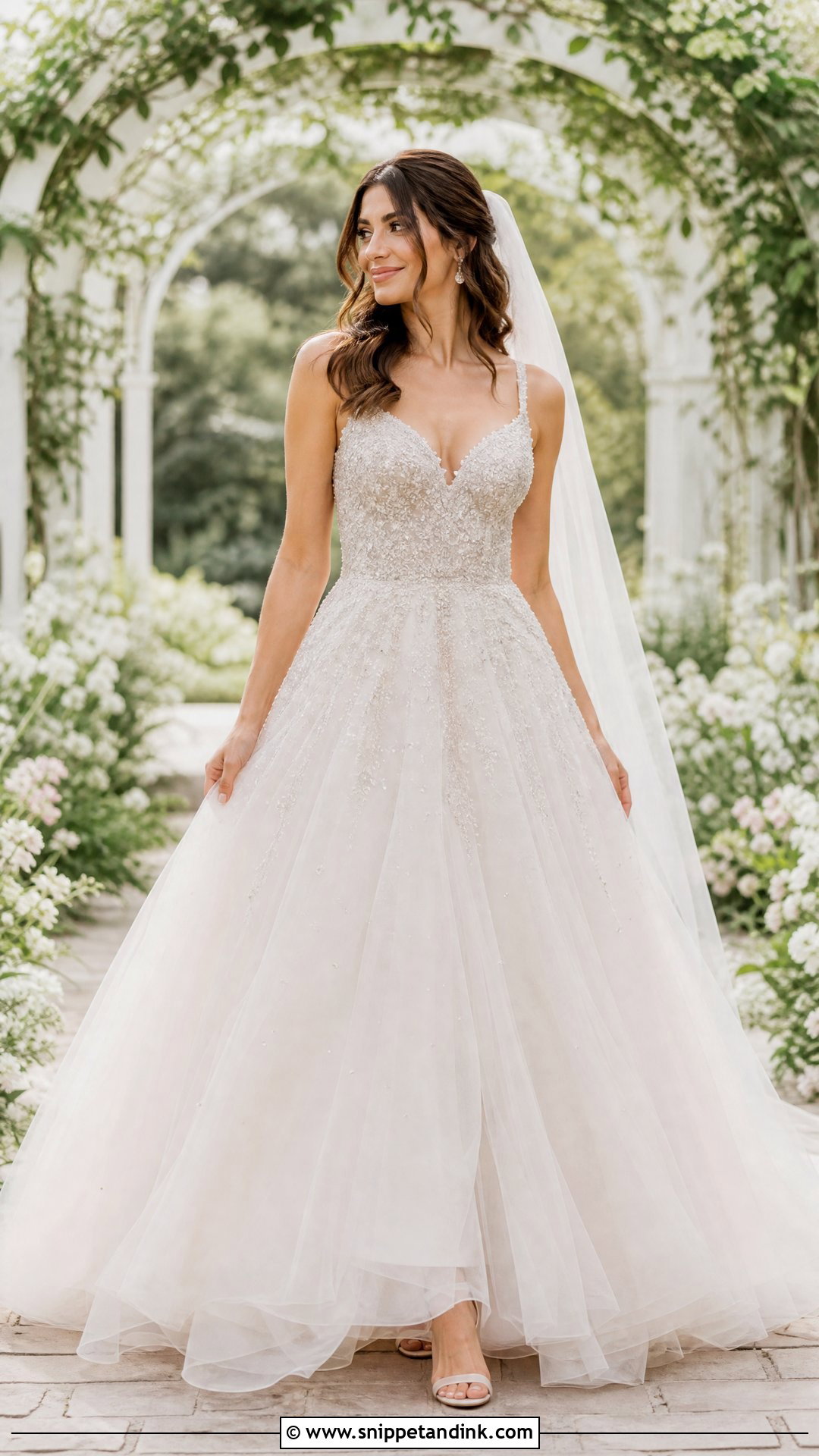 Beaded Tulle Wedding Dress - Snippet and Ink - 25 Embellished Wedding Dress Ideas