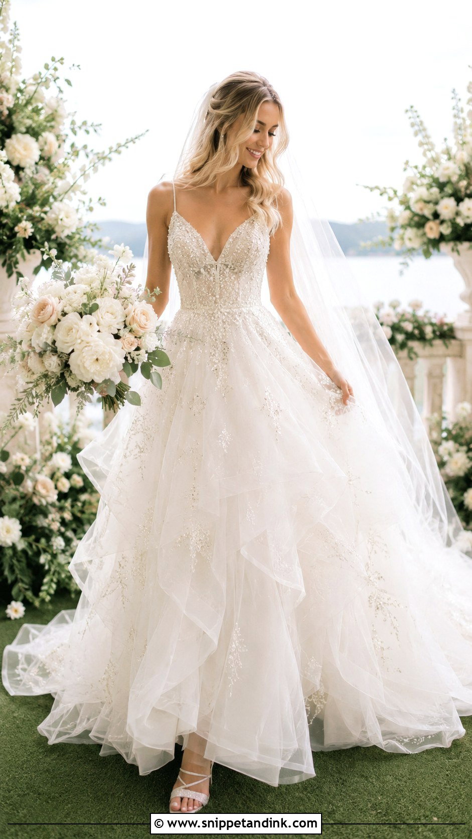 Beaded Tulle Wedding Dress - Snippet and Ink - 25 Beaded Wedding Dresses