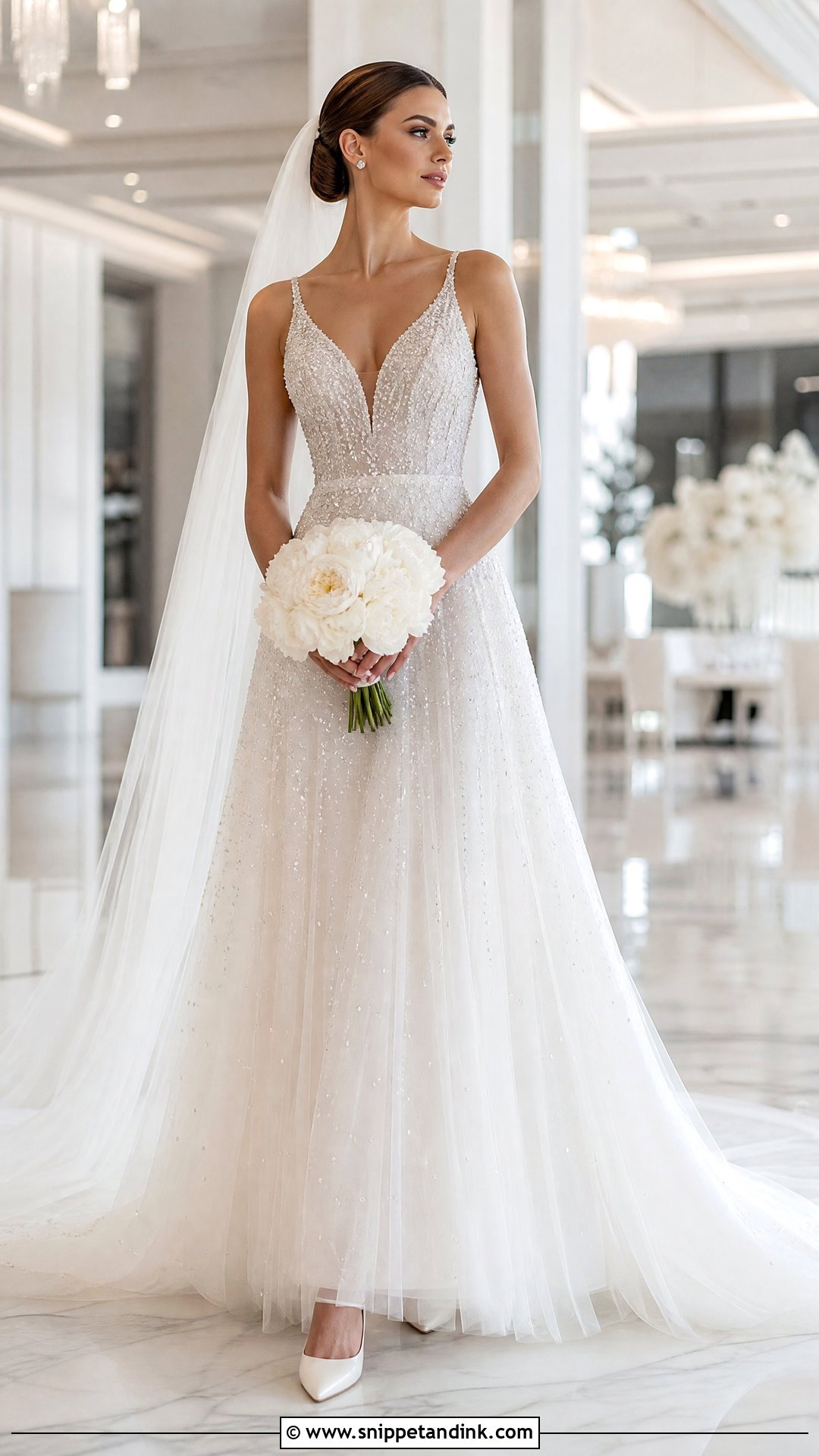 Beaded Tulle Wedding Dress - Snippet and Ink - 20 Tool Wedding Dress Ideas