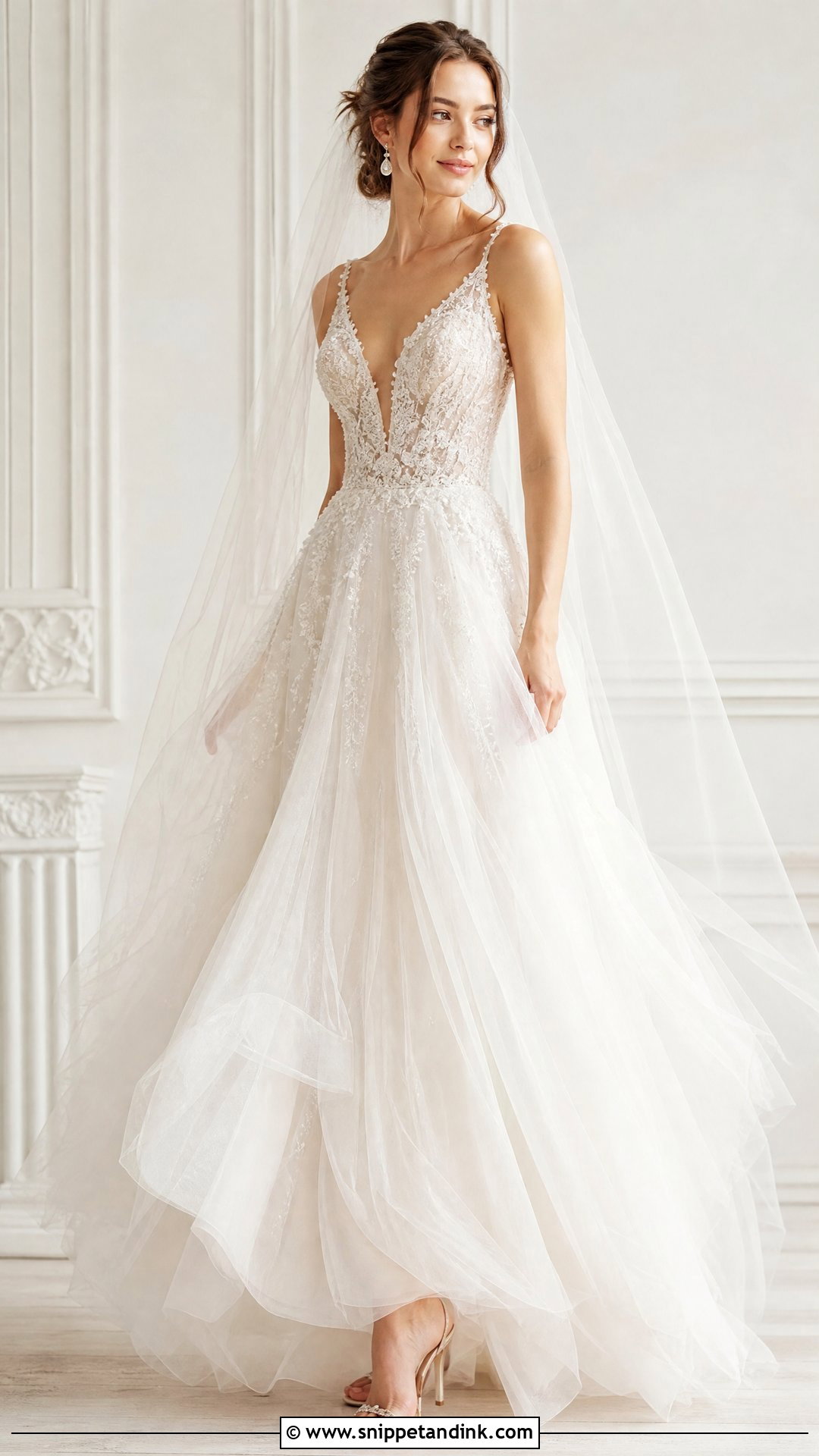 Beaded Tulle Wedding Gown - Snippet and Ink - 25 Beaded Wedding Gowns