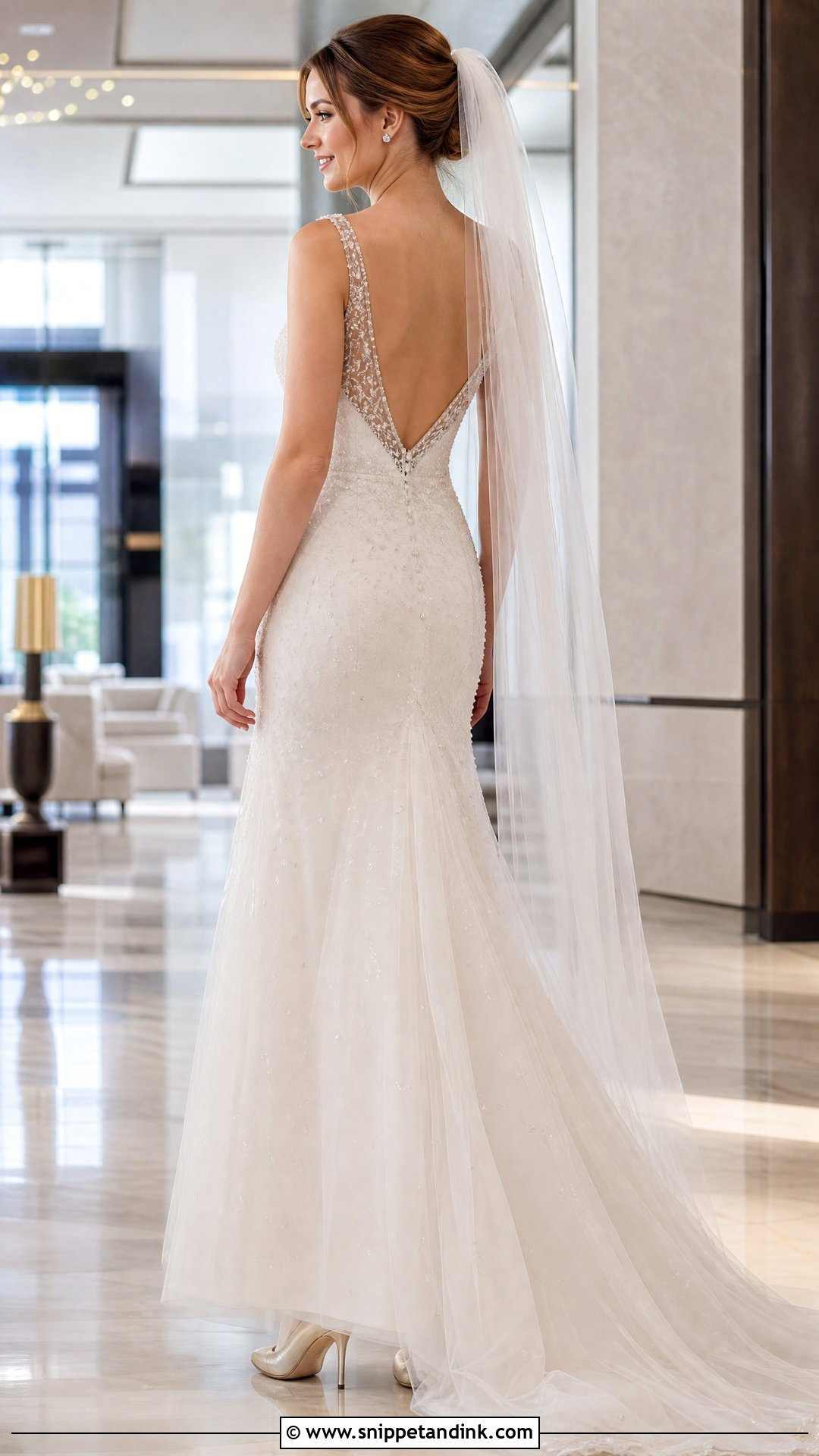 Beaded V Back Wedding Dress - Snippet and Ink - 20 V Back Wedding Dress Ideas