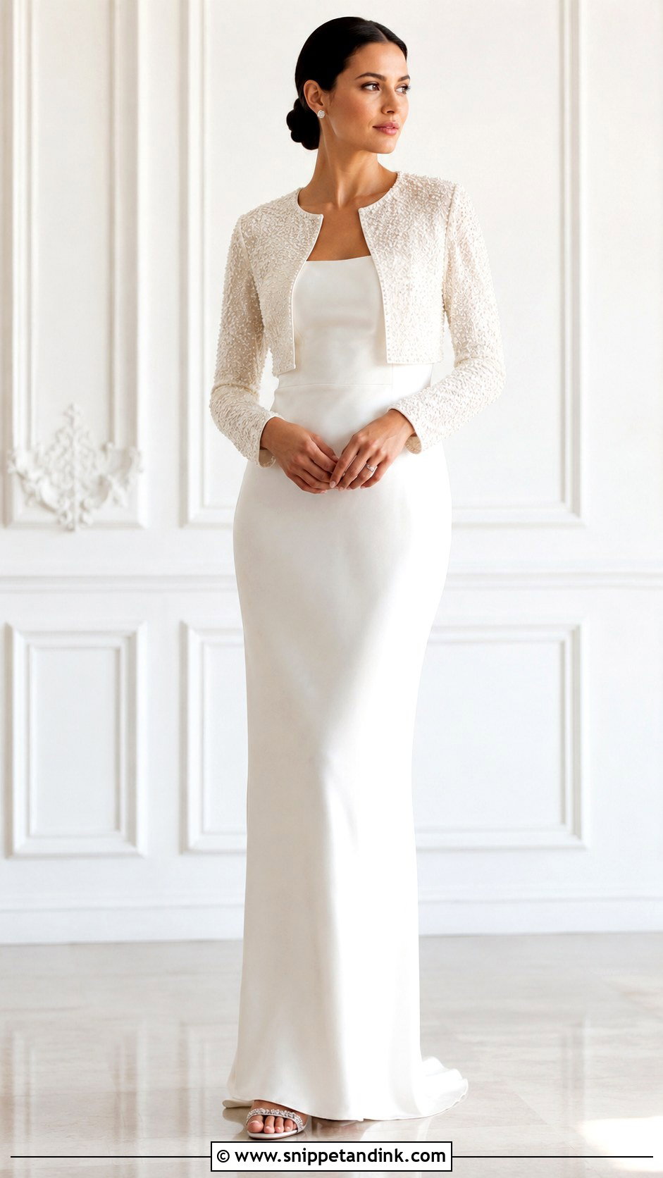 Beaded Wedding Bolero With Plain Gown - Snippet and Ink - 25 Wedding Bolero Ideas