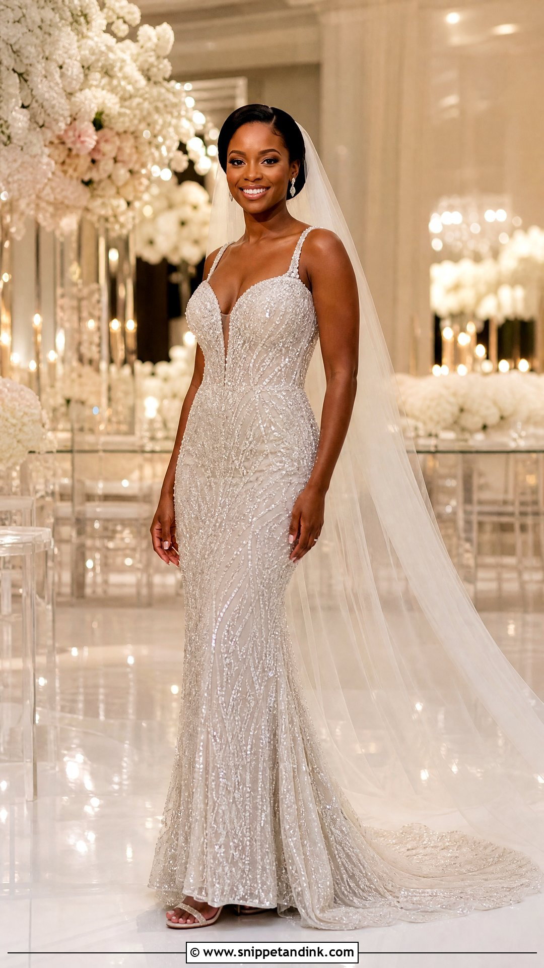 Beaded Wedding Dress - Snippet and Ink - 25 Black People Wedding Dresses