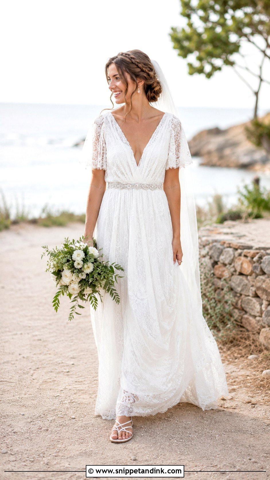 Beaded Wedding Dress Belt With Boho Gown - Snippet and Ink - 20 Wedding Dress Belt Ideas
