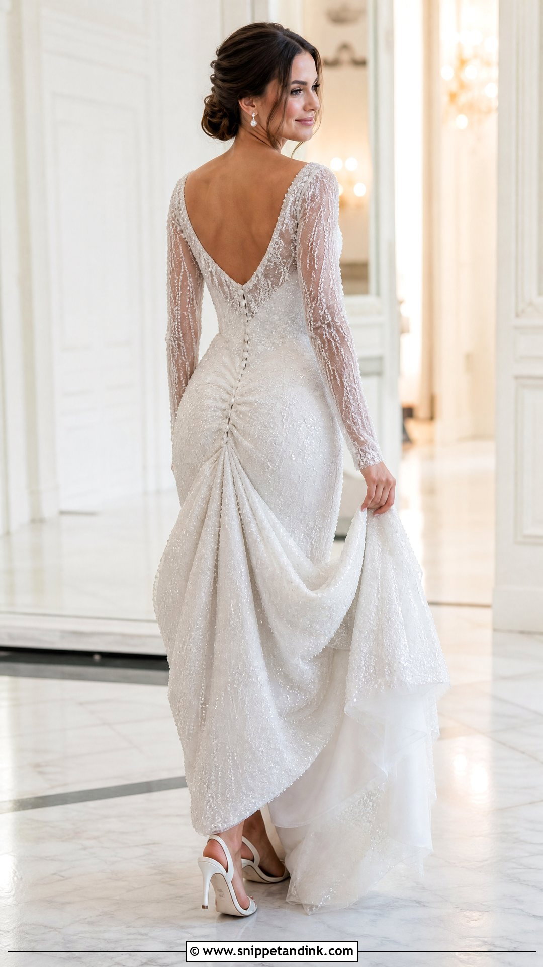Beaded Wedding Dress Bustle - Snippet and Ink - 25 Wedding Dress Bustle Ideas