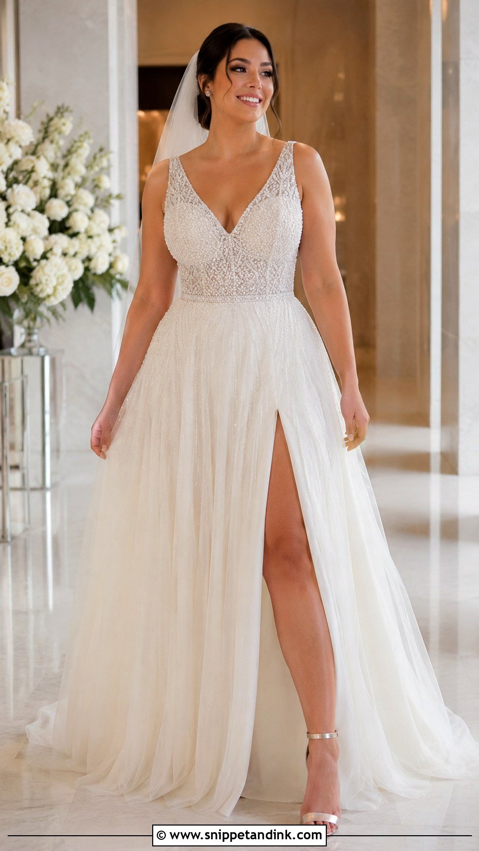 Beaded Wedding Dress For Curvy Brides - Snippet and Ink - 30 Wedding Dresses for Curvy Brides