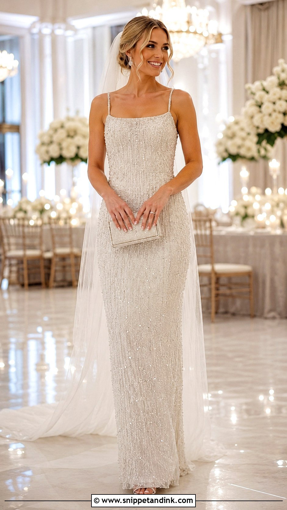 Beaded Wedding Dress Outfit - Snippet and Ink - 25 Wedding Outfits for Bride