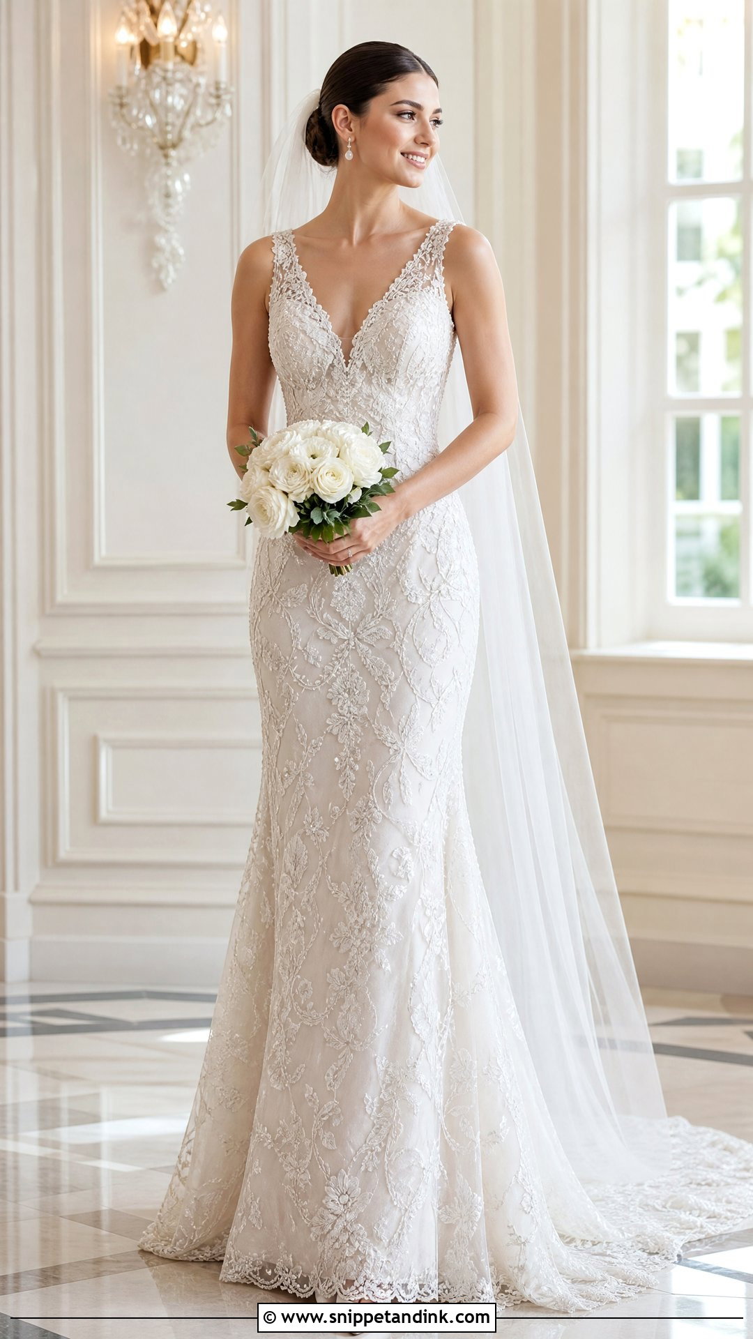 Beaded Wedding Dress With Floral Embroidery - Snippet and Ink - 20 Wedding Dress with Embroidered Flowers