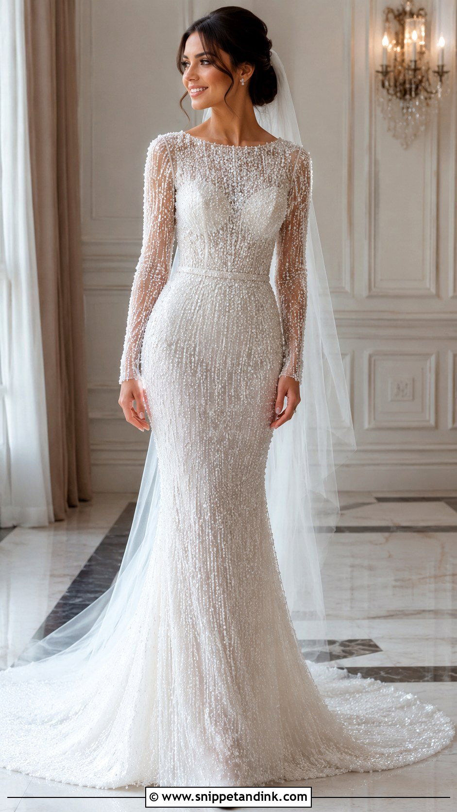 Beaded Wedding Dress With Long Sleeves - Snippet and Ink - 25 Wedding Dress with Long Sleeves