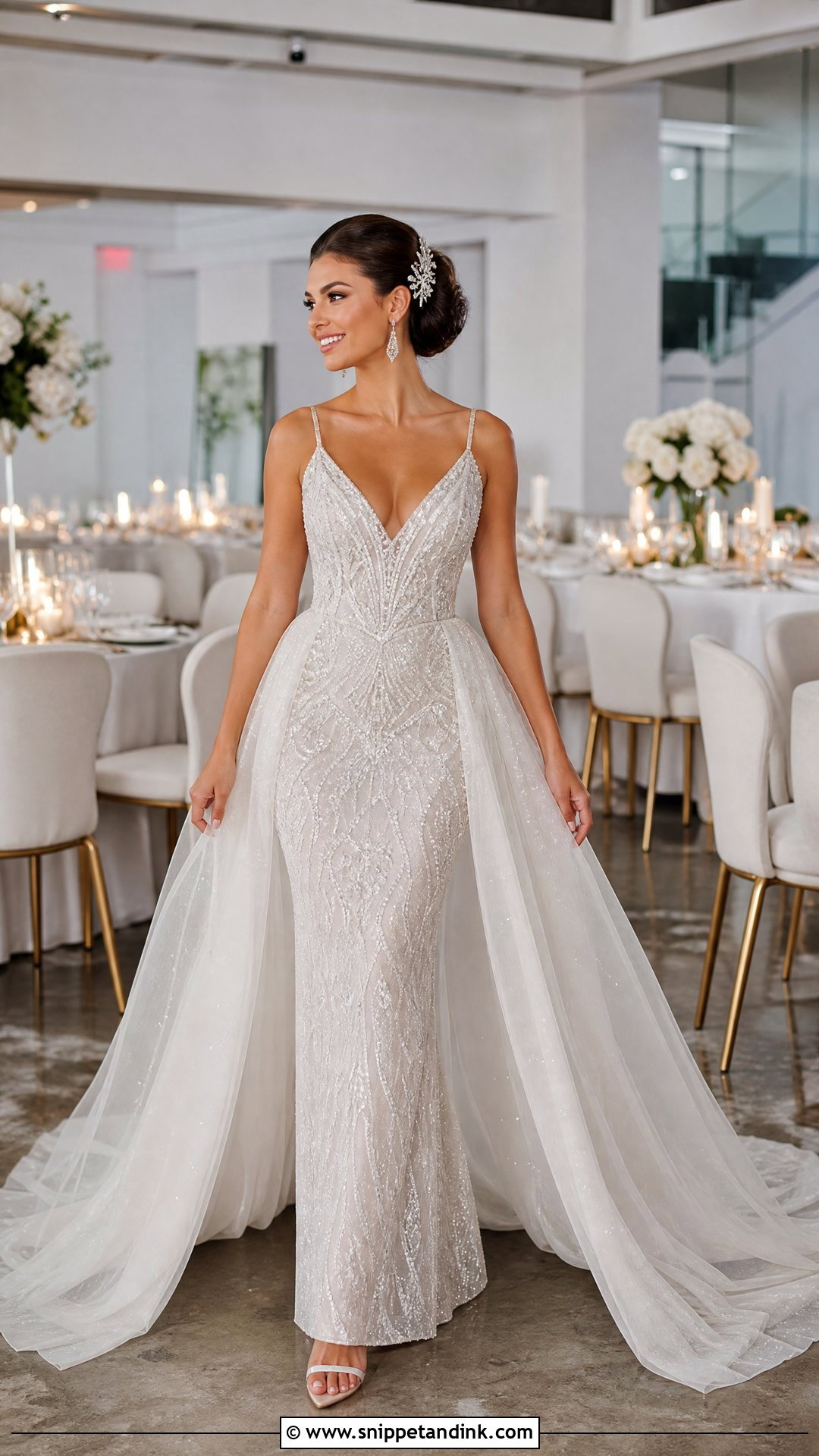 Beaded Wedding Dress With Removable Tulle Skirt - Snippet and Ink - 20 Wedding Dress with Removable Skirt Ideas