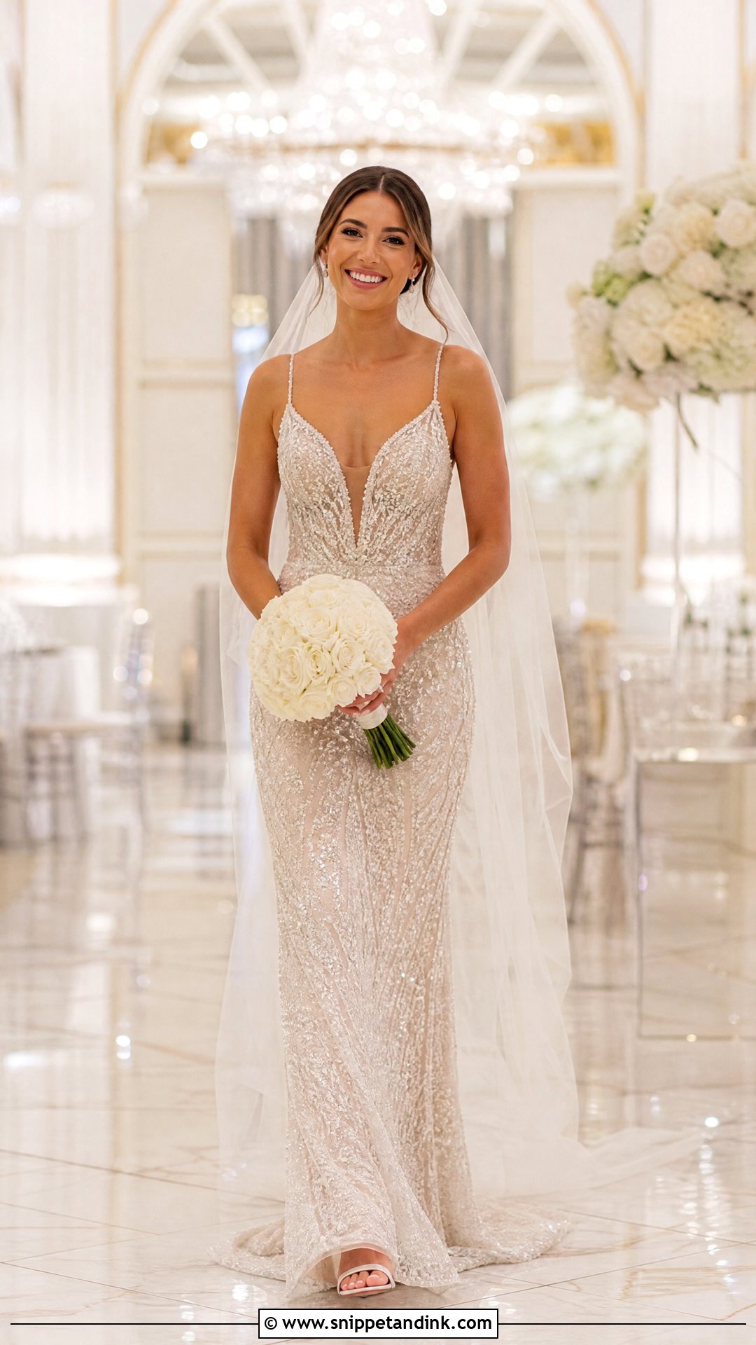 Beaded Wedding Dress With Simple Sandals - Snippet and Ink - 25 Gorgeous Wedding Dress Ideas