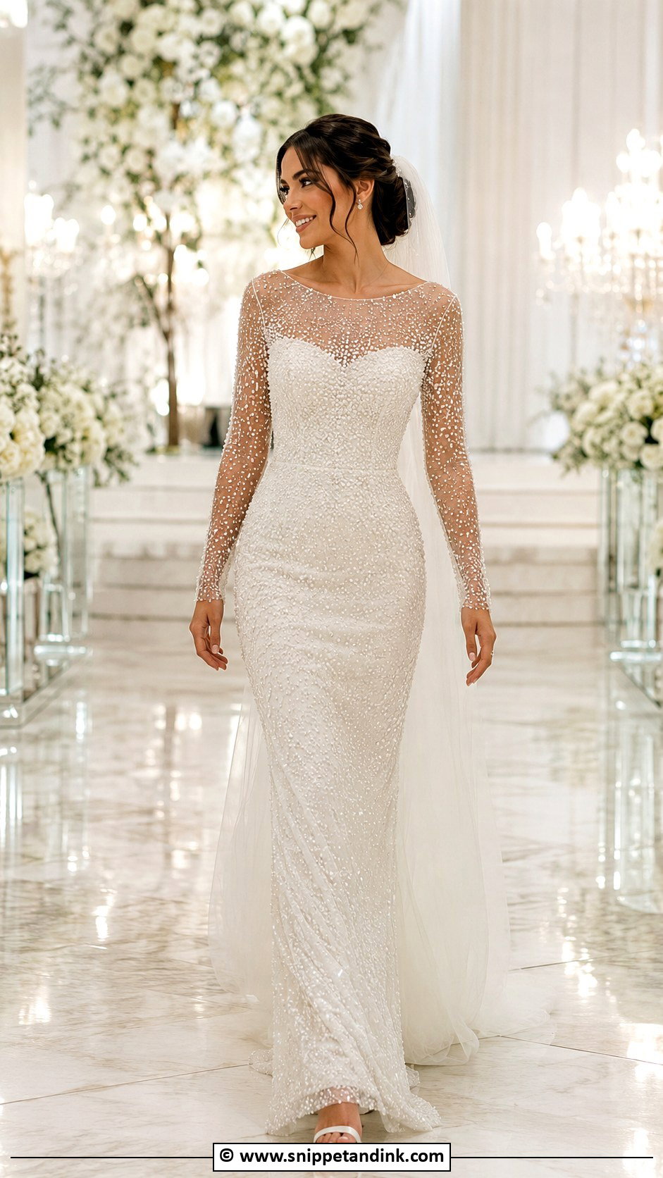 Beaded Wedding Dress With Sleeves - Snippet and Ink - 35 Wedding Dresses with Sleeves