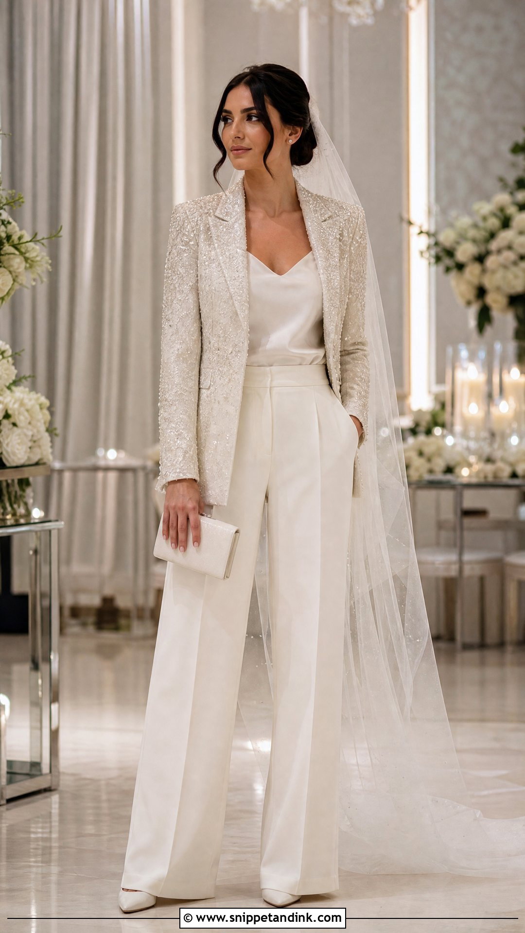 Beaded Wedding Suit - Snippet and Ink - 20 Wedding Dress Suits for Bride