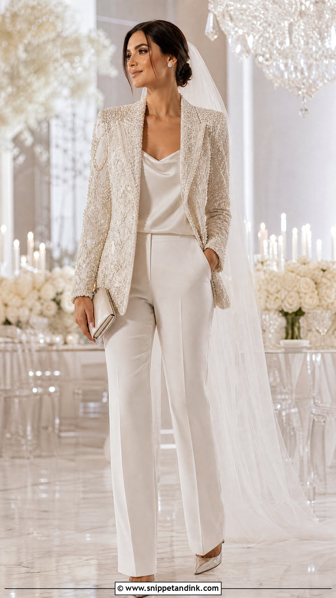 Beaded Wedding Suit - Snippet and Ink - 25 Suit Wedding Dress Ideas