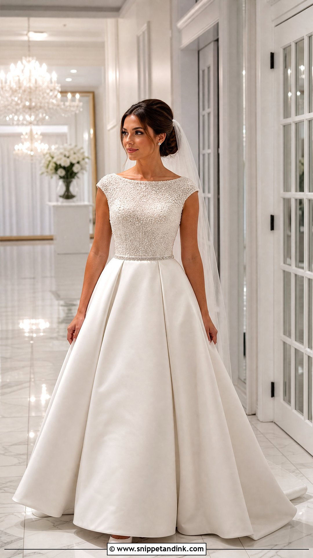 Beaded White Duchess Gown - Snippet and Ink - 20 White Duchess Gown Styles