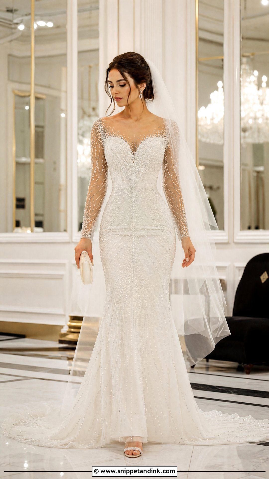 Beaded Winter Bride Dress - Snippet and Ink - 20 Winter Bride Dress Ideas