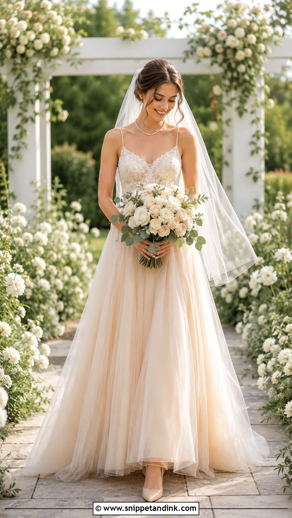 Beige A Line Wedding Dress - Snippet and Ink - 30 Beige Wedding Dress Ideas