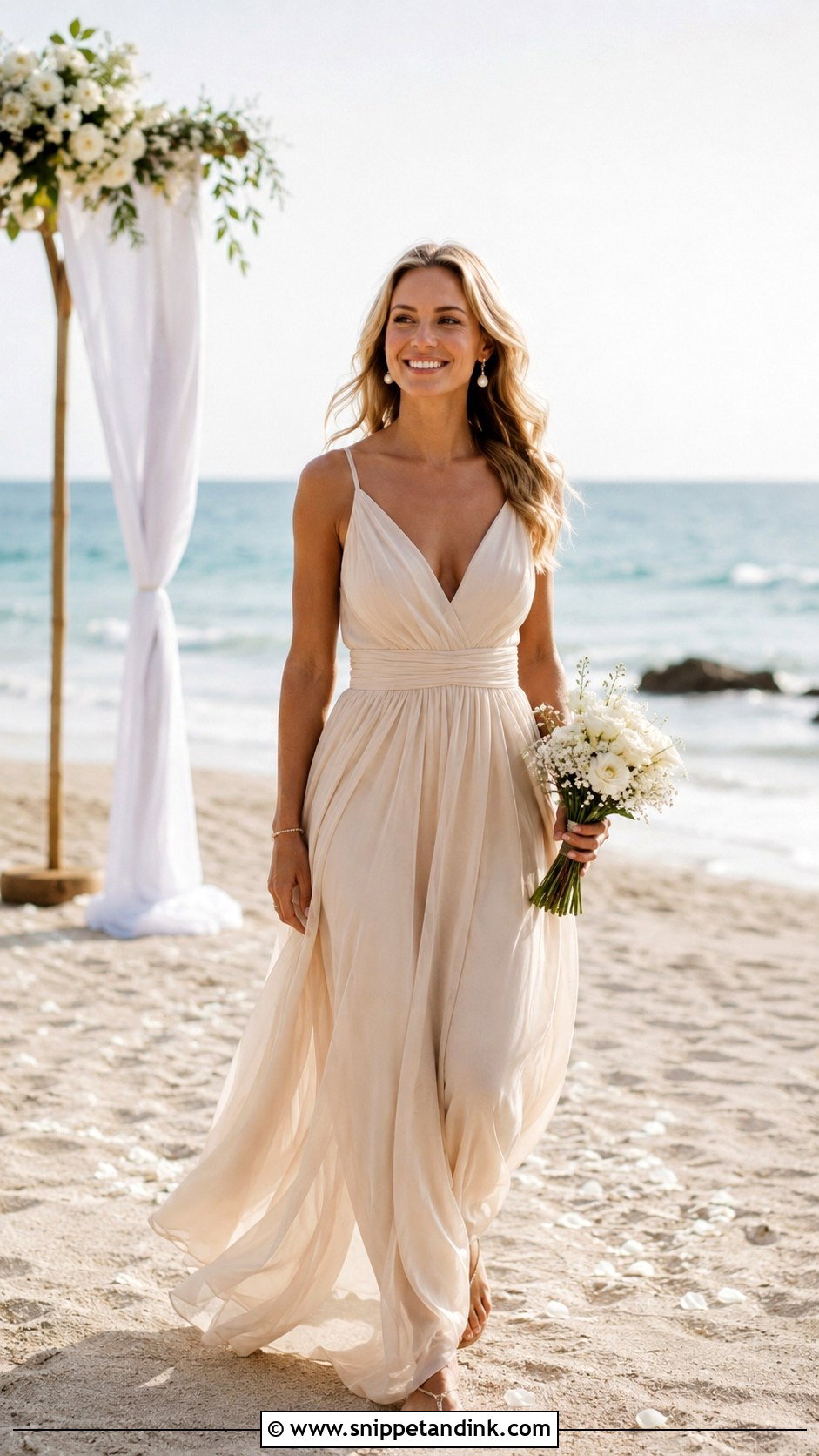 Beige Beach Wedding Dress - Snippet and Ink - 30 Beige Wedding Dress Ideas