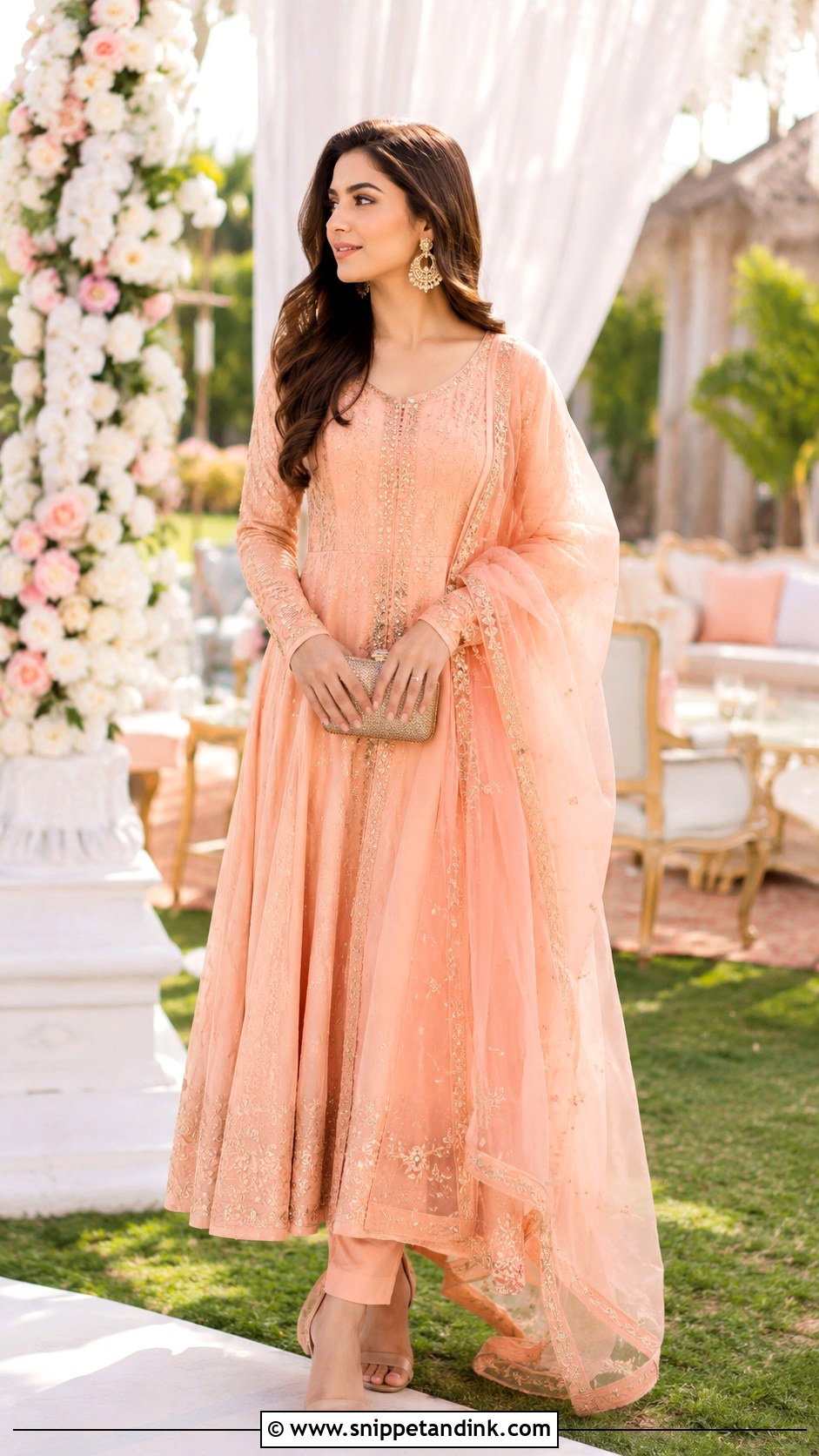 Beige Embroidered Gharara Dress - Snippet and Ink - 30 Pakistani Wedding Dress Ideas