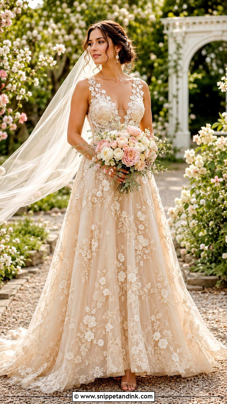 Beige Garden Wedding Dress - Snippet and Ink - 30 Beige Wedding Dress Ideas