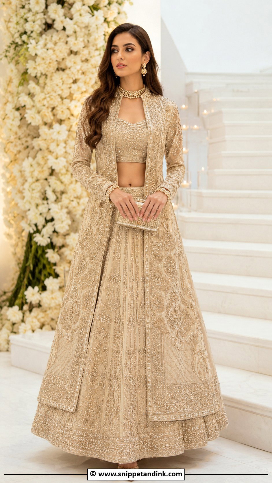 Beige Jacket Lehenga For Bride Sister - Snippet and Ink - 25 Barat Dresses for Bride Sister