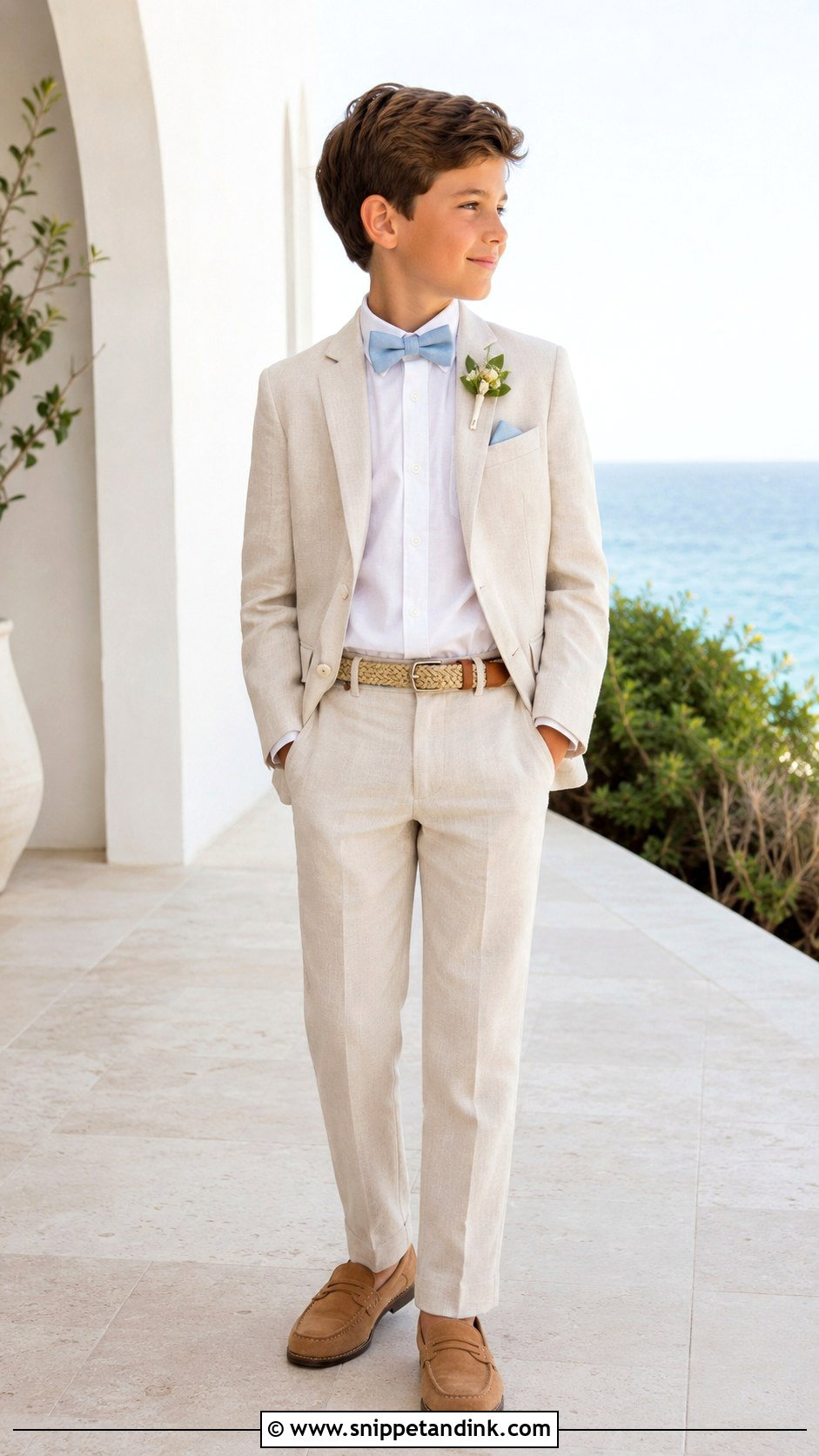 Beige Linen Boys Wedding Suit - Snippet and Ink - 20 Boys Suits for Wedding