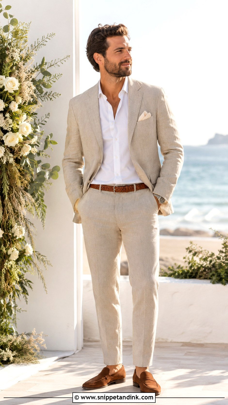 Beige Linen Groomsman Suit - Snippet and Ink - 20 Groomsman Suits