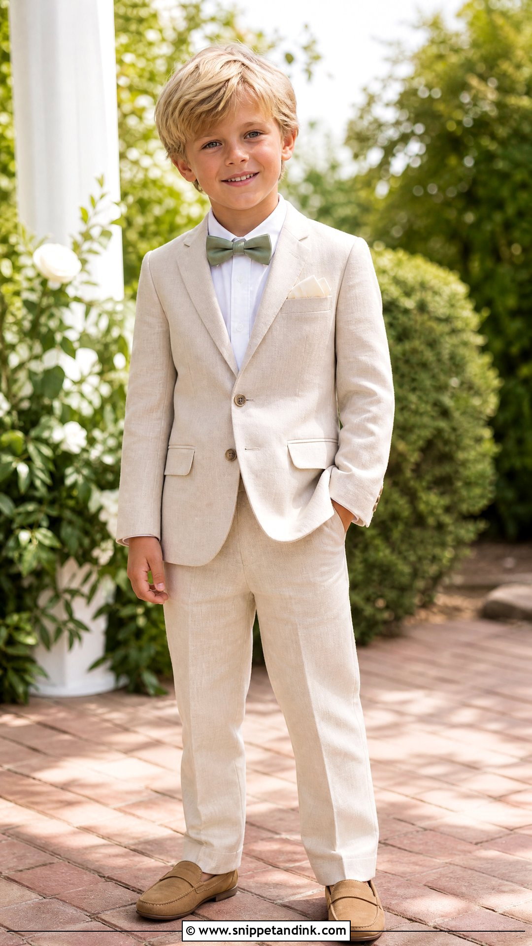 Beige Linen Page Boy Suit - Snippet and Ink - 20 Page Boys Wedding Outfits