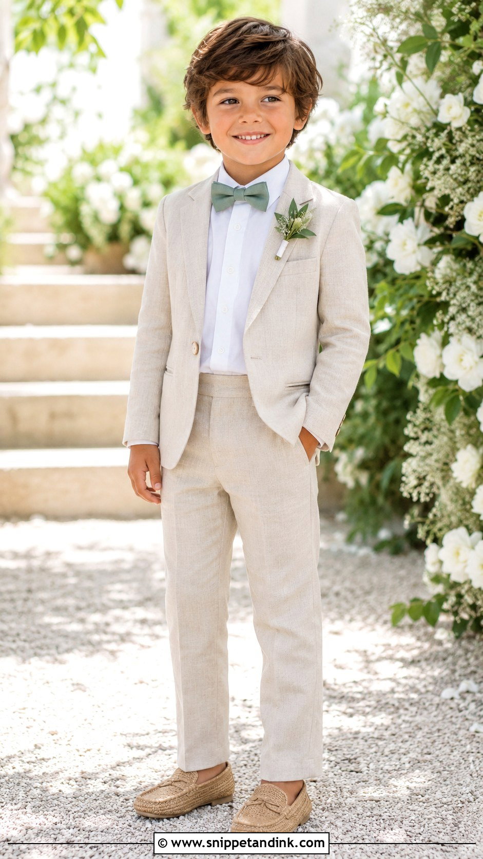 Beige Linen Ring Bearer Suit - Snippet and Ink - 20 Bearer Outfit Ideas