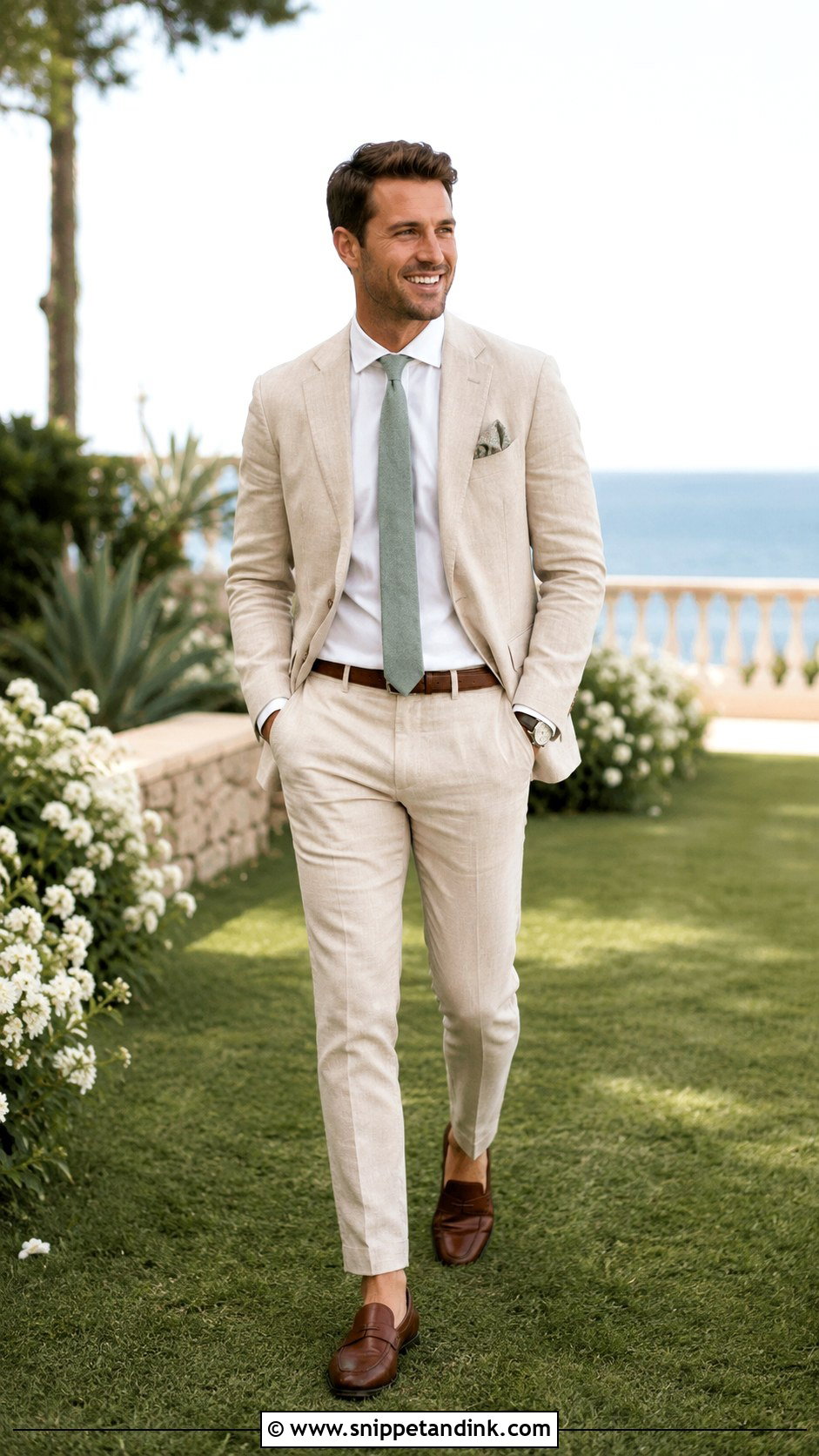 Beige Linen Suit Brother Summer Wedding Outfit - Snippet and Ink - 20 Brother Outfit for Sister Wedding Ideas