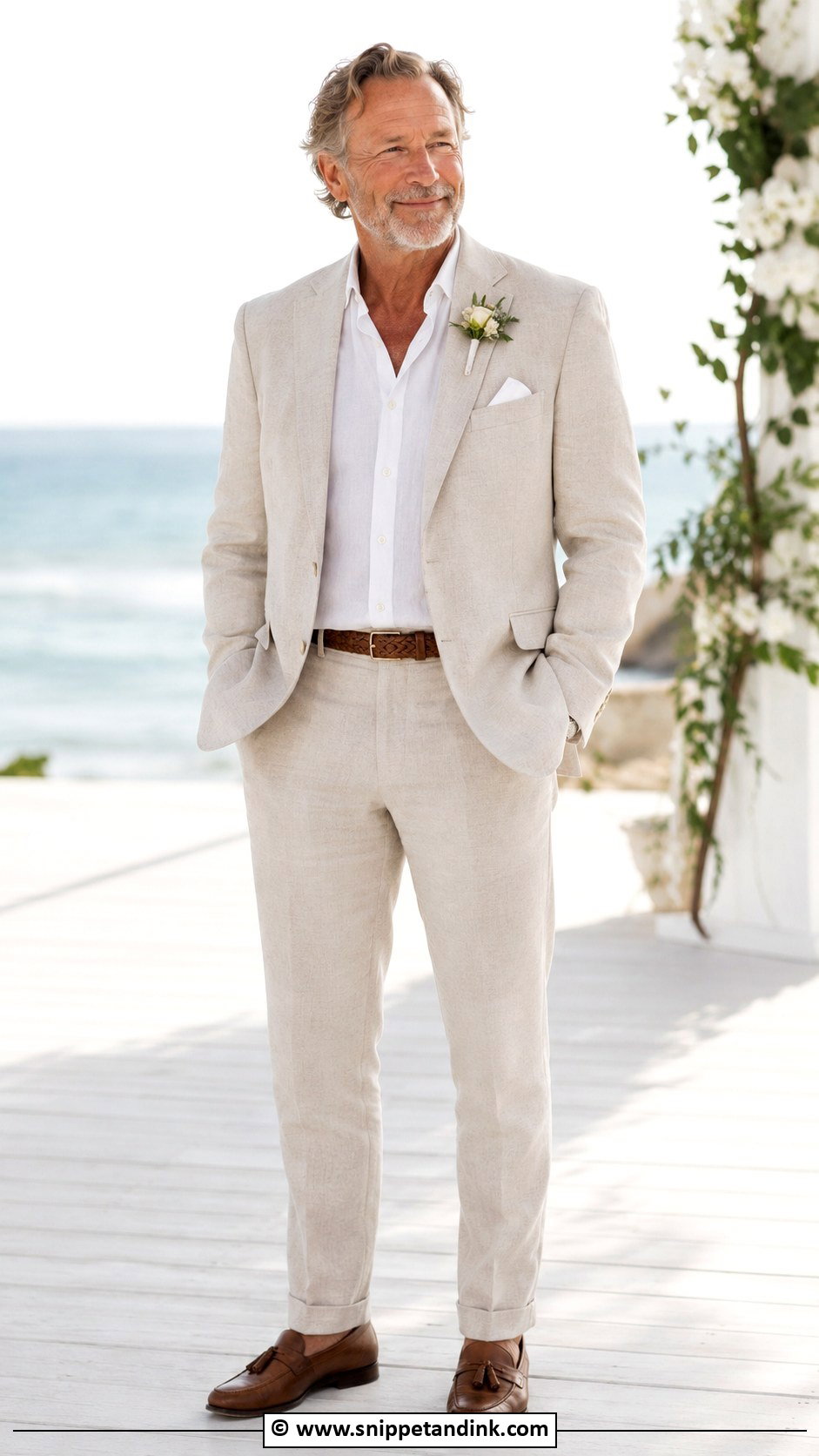 Beige Linen Suit Father Of The Bride Attire - Snippet and Ink - 30 Father of the Bride Attire Ideas
