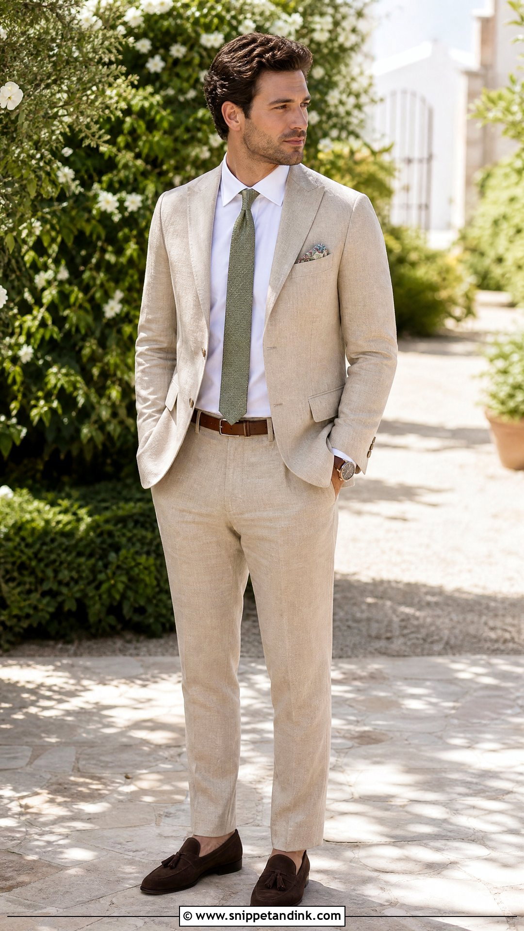 Beige Linen Suit Outfit for Brides Brother - Snippet and Ink - 20 Outfit for Brides Brother Ideas