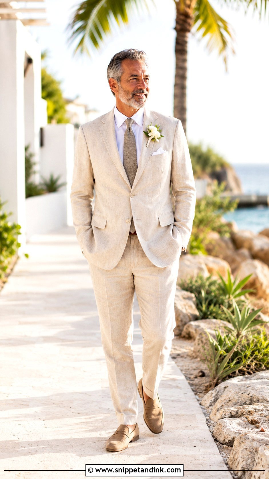 Beige Linen Suit - Snippet and Ink - 25 Father of the Bride Suit Ideas