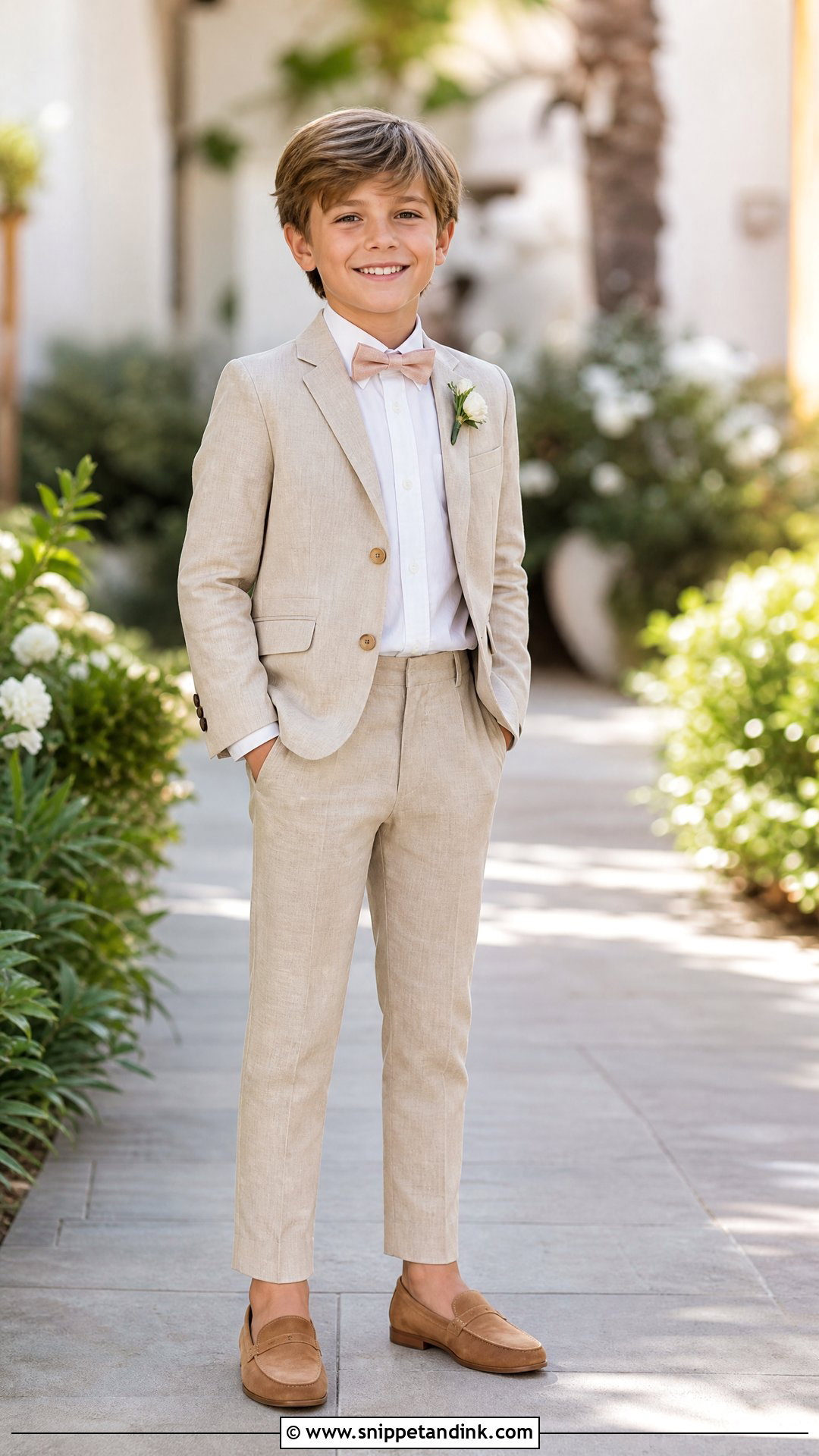 Beige Linen Wedding Outfit - Snippet and Ink - 25 Boys Outfits for Wedding