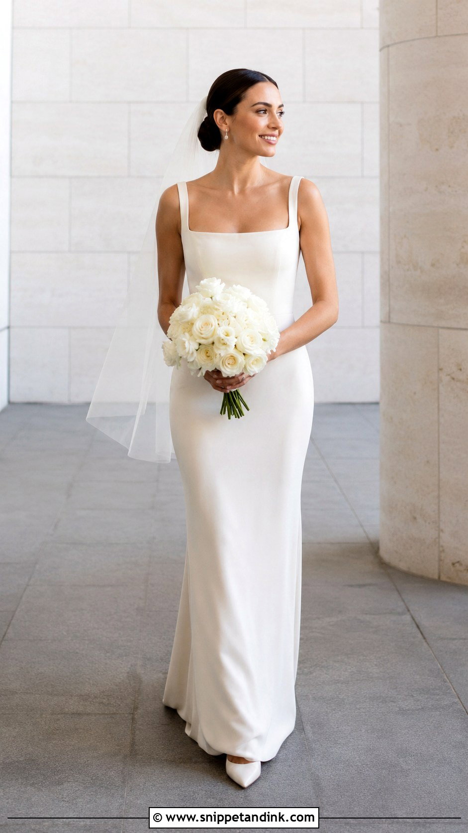 Beige Minimalist Wedding Dress - Snippet and Ink - 30 Beige Wedding Dress Ideas