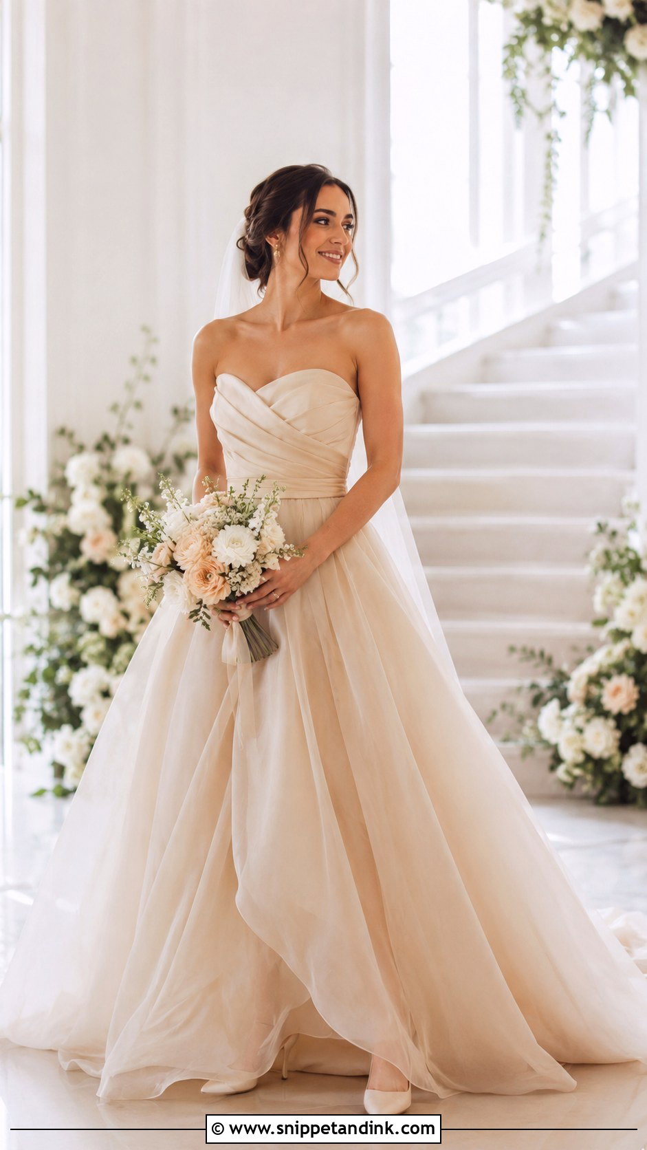 Beige Organza Wedding Dress - Snippet and Ink - 30 Beige Wedding Dress Ideas