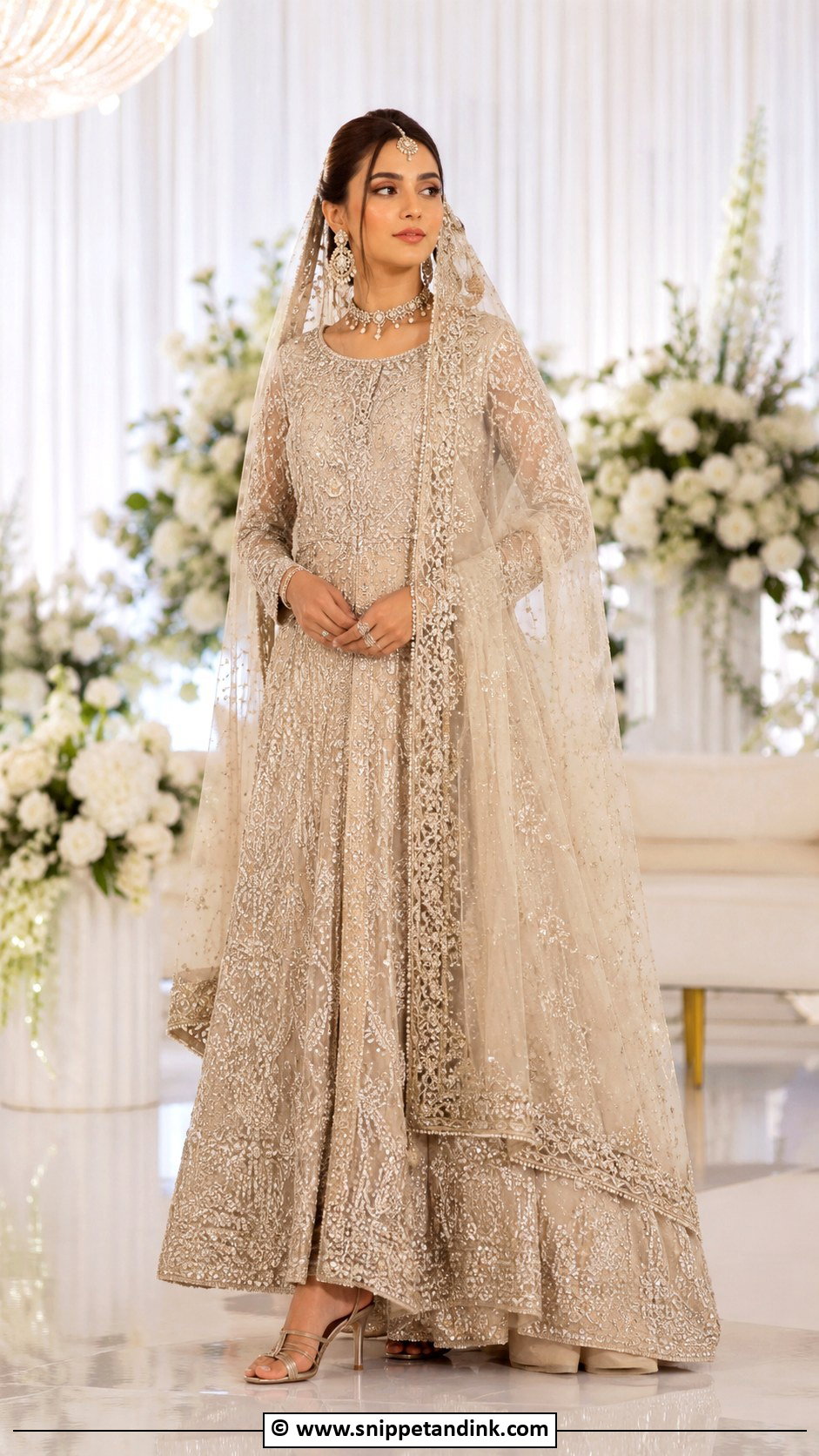 Beige Pakistani Bridal Lehenga - Snippet and Ink - 30 Pakistani Bridal Dresses