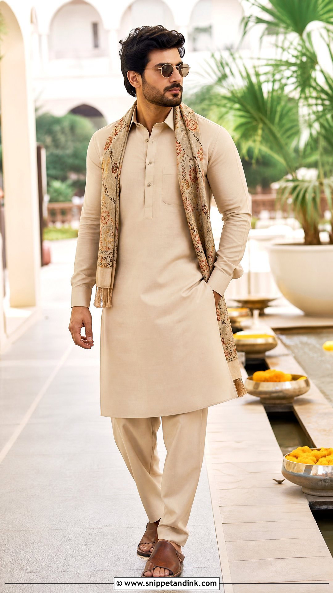 Beige Pathani Suit - Snippet and Ink - 25 Indian Bride Brother Outfit Ideas