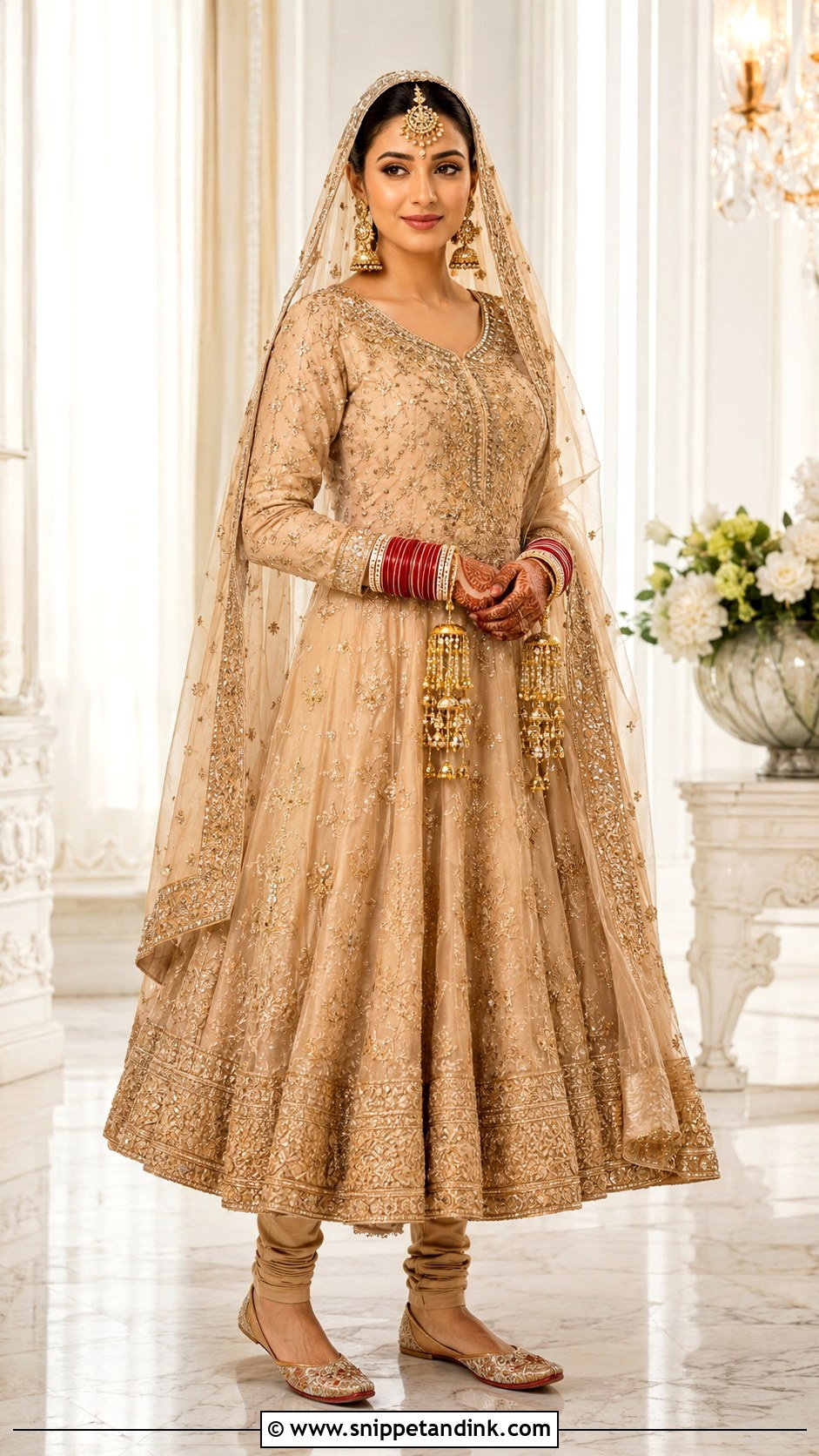 Beige Punjabi Bridal Anarkali Suit - Snippet and Ink - 25 Punjabi Wedding Suit Bridal Sikh Bride Ideas