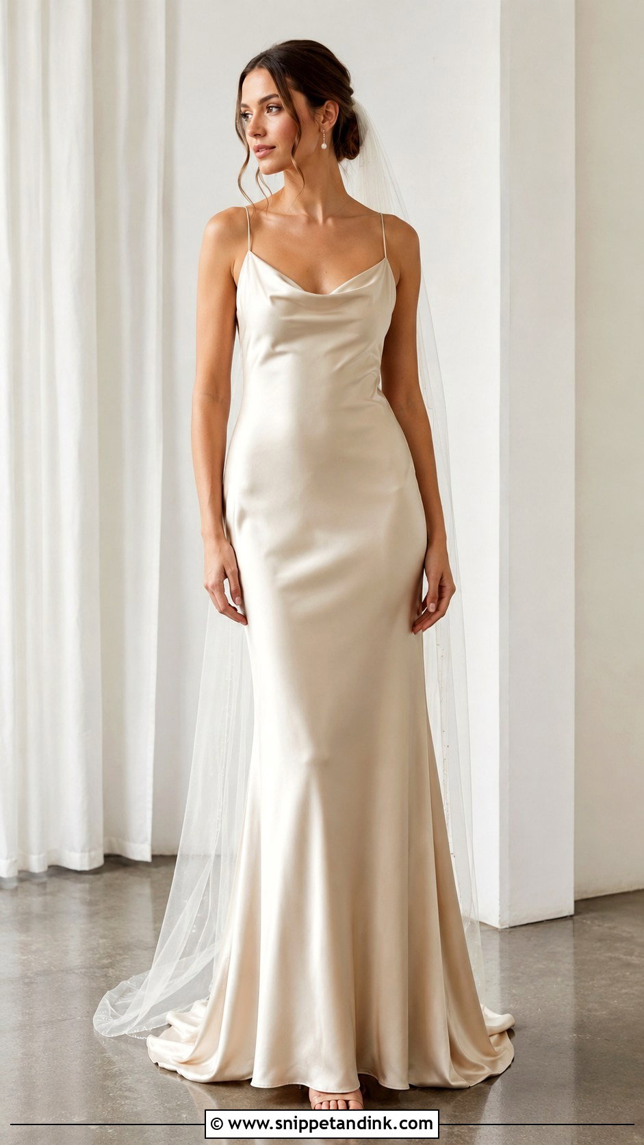 Beige Satin Slip Wedding Dress - Snippet and Ink - 30 Beige Wedding Dress Ideas