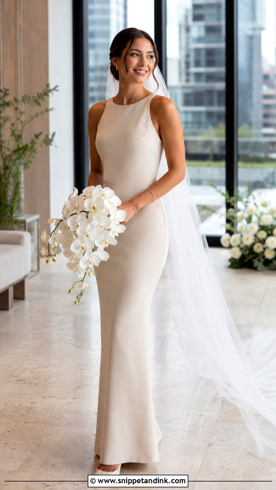 Beige Sheath Wedding Dress - Snippet and Ink - 30 Beige Wedding Dress Ideas
