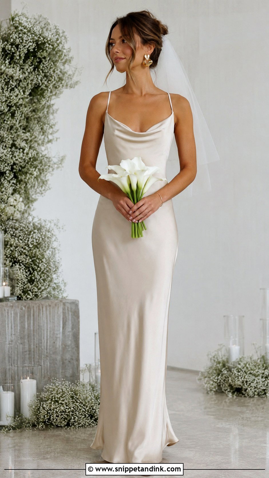 Beige Silk Slip Bridal Dress - Snippet and Ink - 20 Beige Bridal Dress Ideas