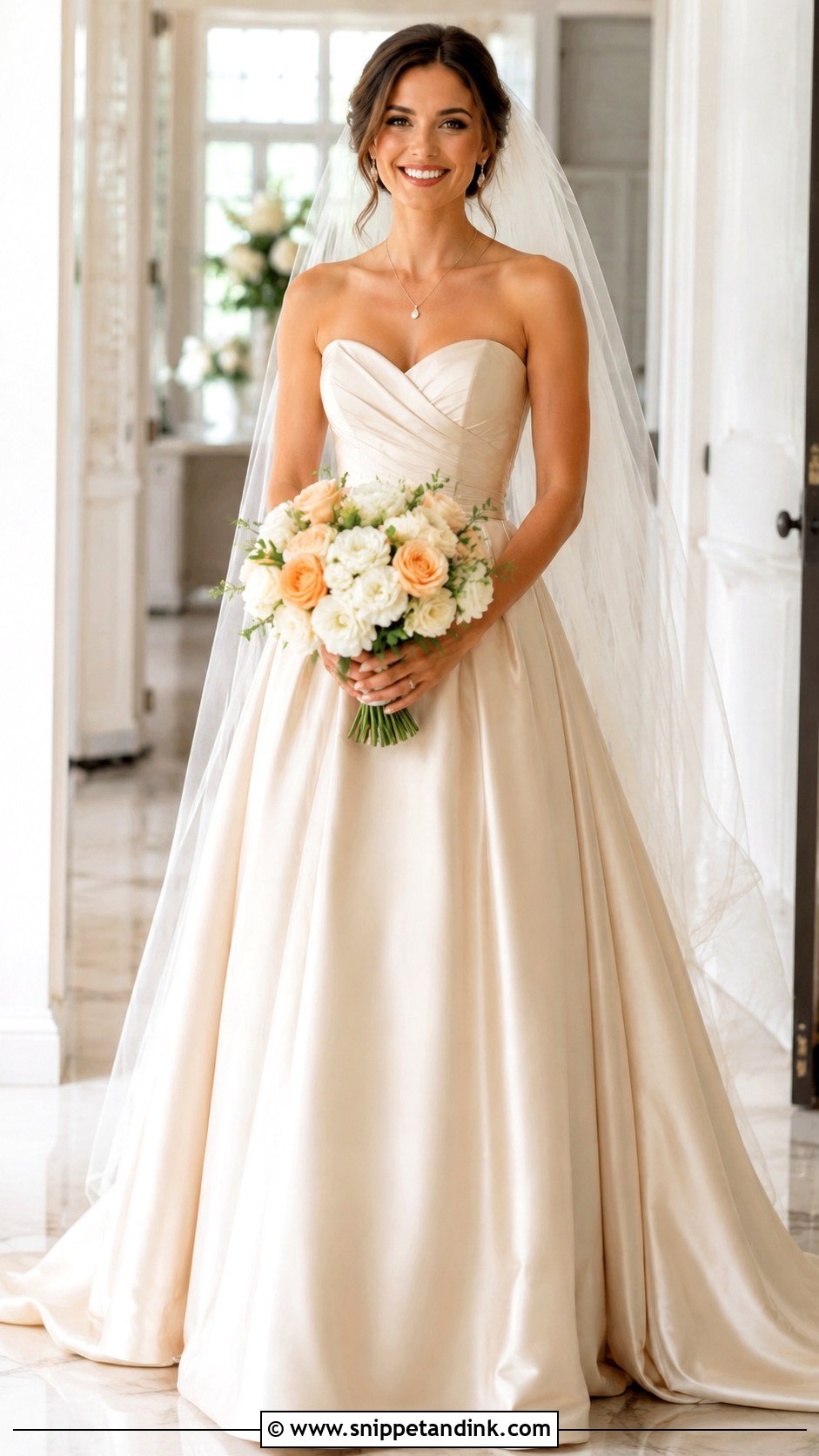 Beige Strapless Wedding Dress - Snippet and Ink - 30 Beige Wedding Dress Ideas