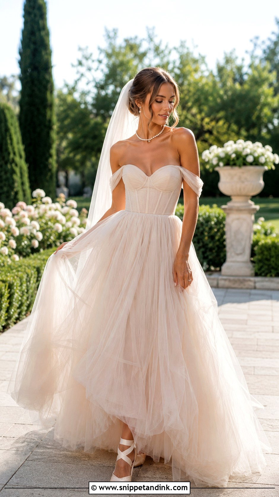 Beige Tulle Wedding Dress - Snippet and Ink - 30 Beige Wedding Dress Ideas