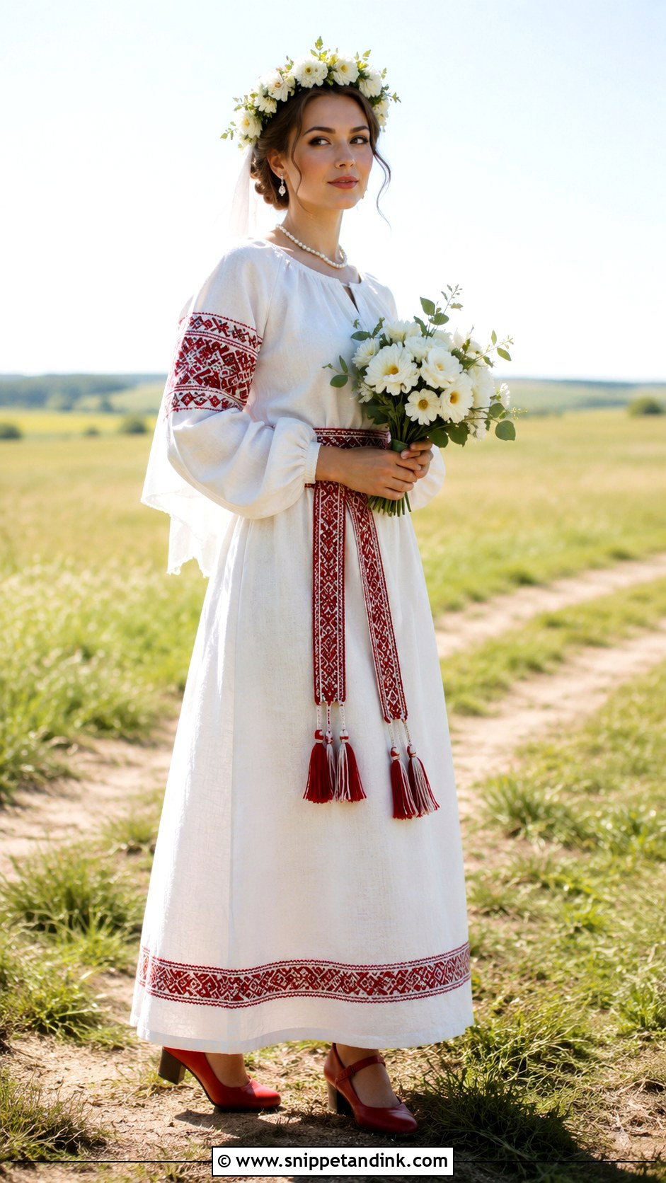 Belarusian Geometric Wedding Dress - Snippet and Ink - 20 Slavic Wedding Dress Ideas