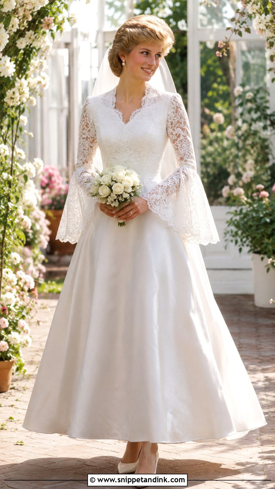 Bell Sleeve 1982 Wedding Dress - Snippet and Ink - 20 1982 Wedding Dresses
