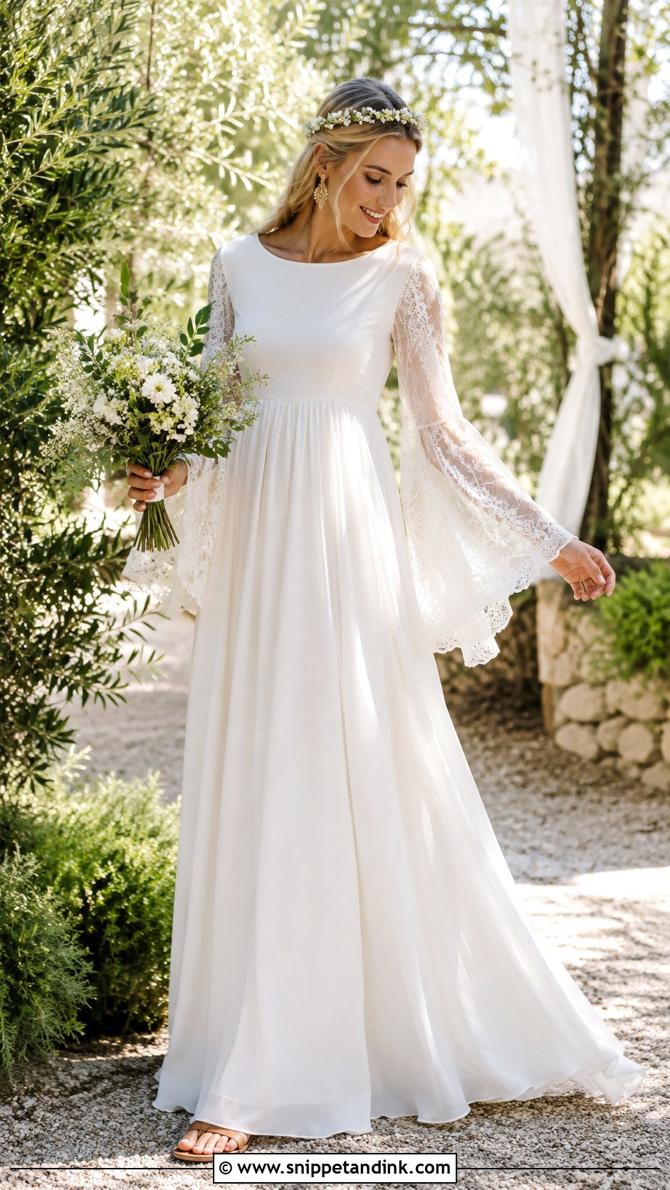Bell Sleeve 60s Wedding Dress - Snippet and Ink - 20 60s Wedding Dresses