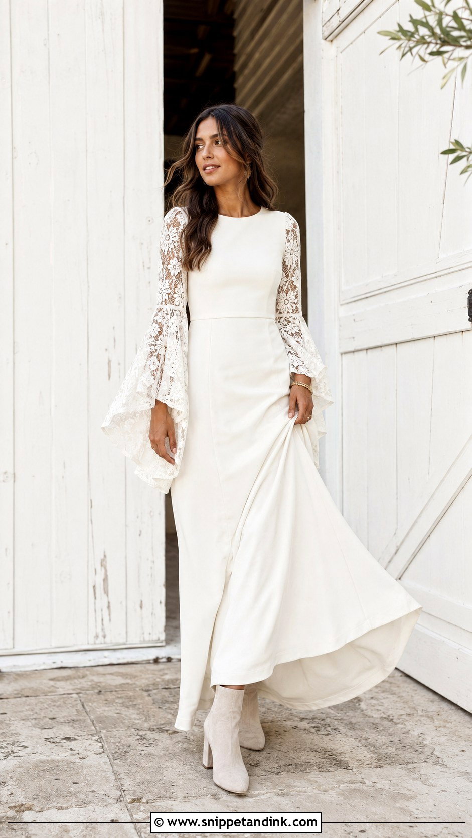 Bell Sleeve Boho Wedding Dress - Snippet and Ink - 20 Boho Chic Wedding Dresses