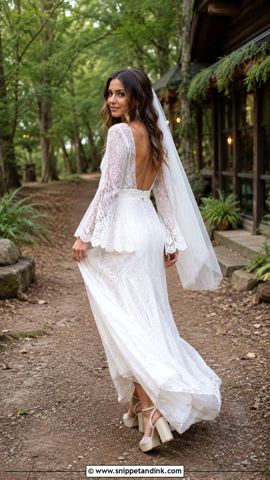 Bell Sleeve Folk Wedding Dress - Snippet and Ink - 20 Folk Wedding Dress Ideas